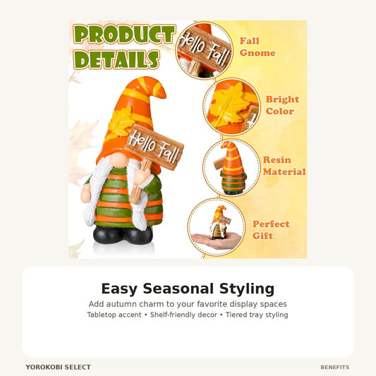 Orange Harvest Gnome Table Decor image 2