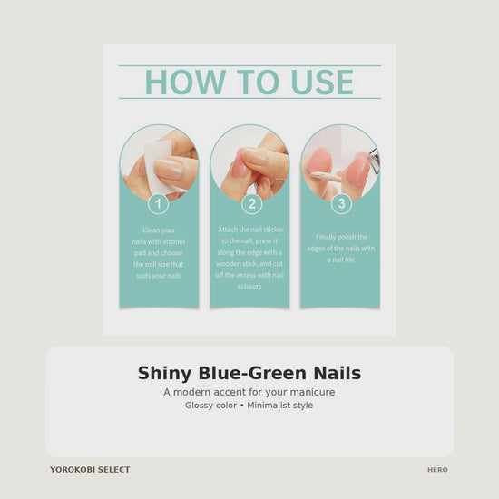 Shiny Blue-Green Gel Nail Stickers product video