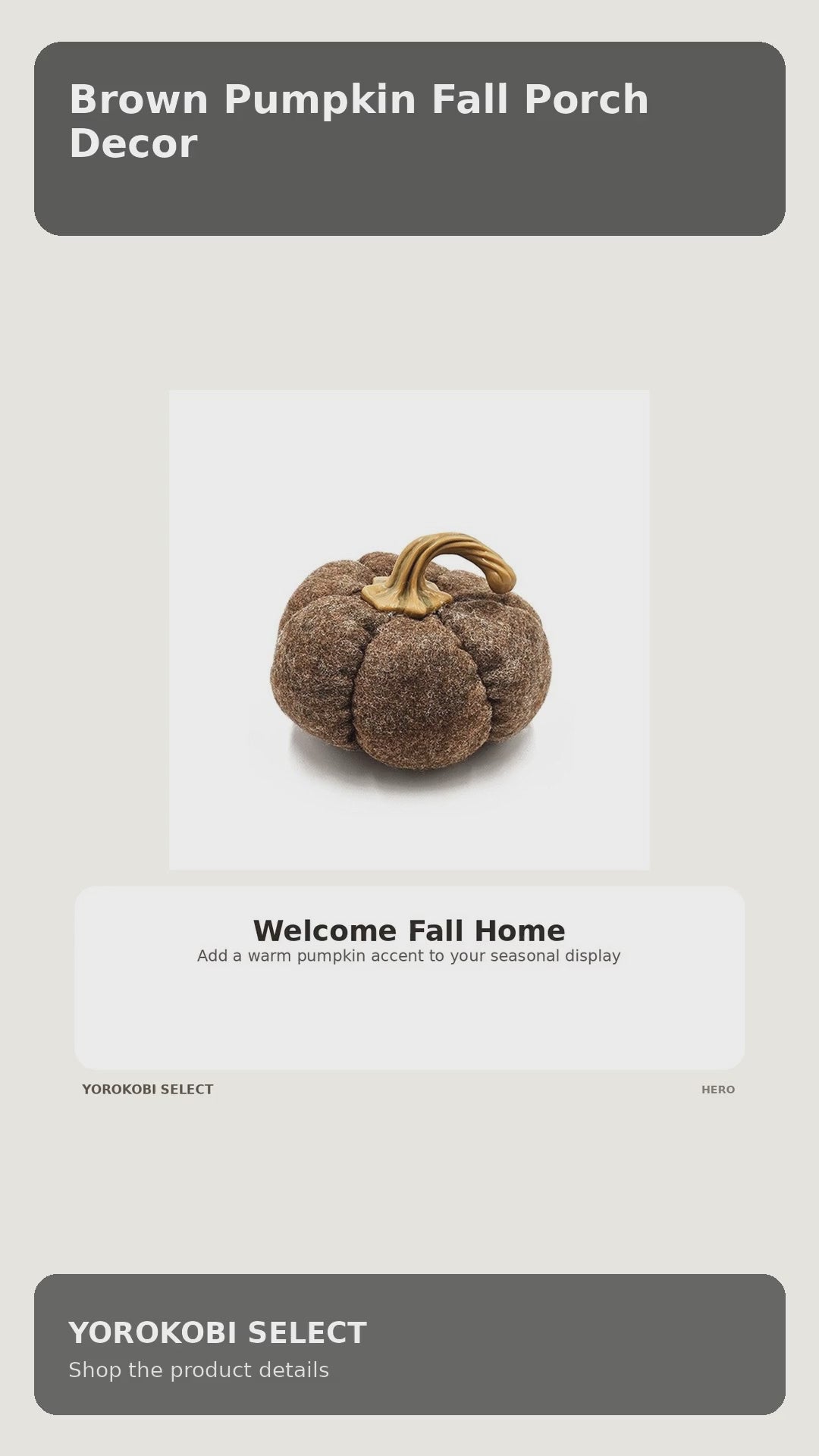 Brown Pumpkin Fall Porch Decor product video