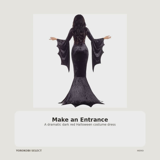 Women's Dark Red Halloween Witch Costume Dress - XL product video