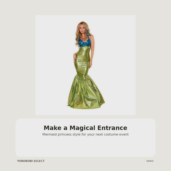 Mermaid Princess Halloween Costume Dress for Women, 2XL product video