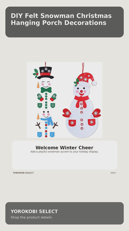 DIY Felt Snowman Christmas Hanging Porch Decorations product video