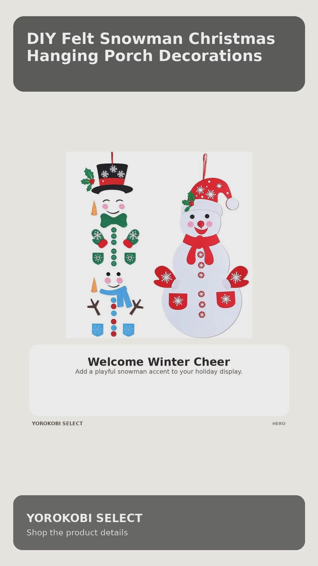 DIY Felt Snowman Christmas Hanging Porch Decorations product video
