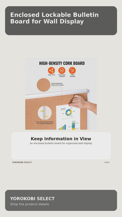 Enclosed Lockable Bulletin Board for Wall Display product video