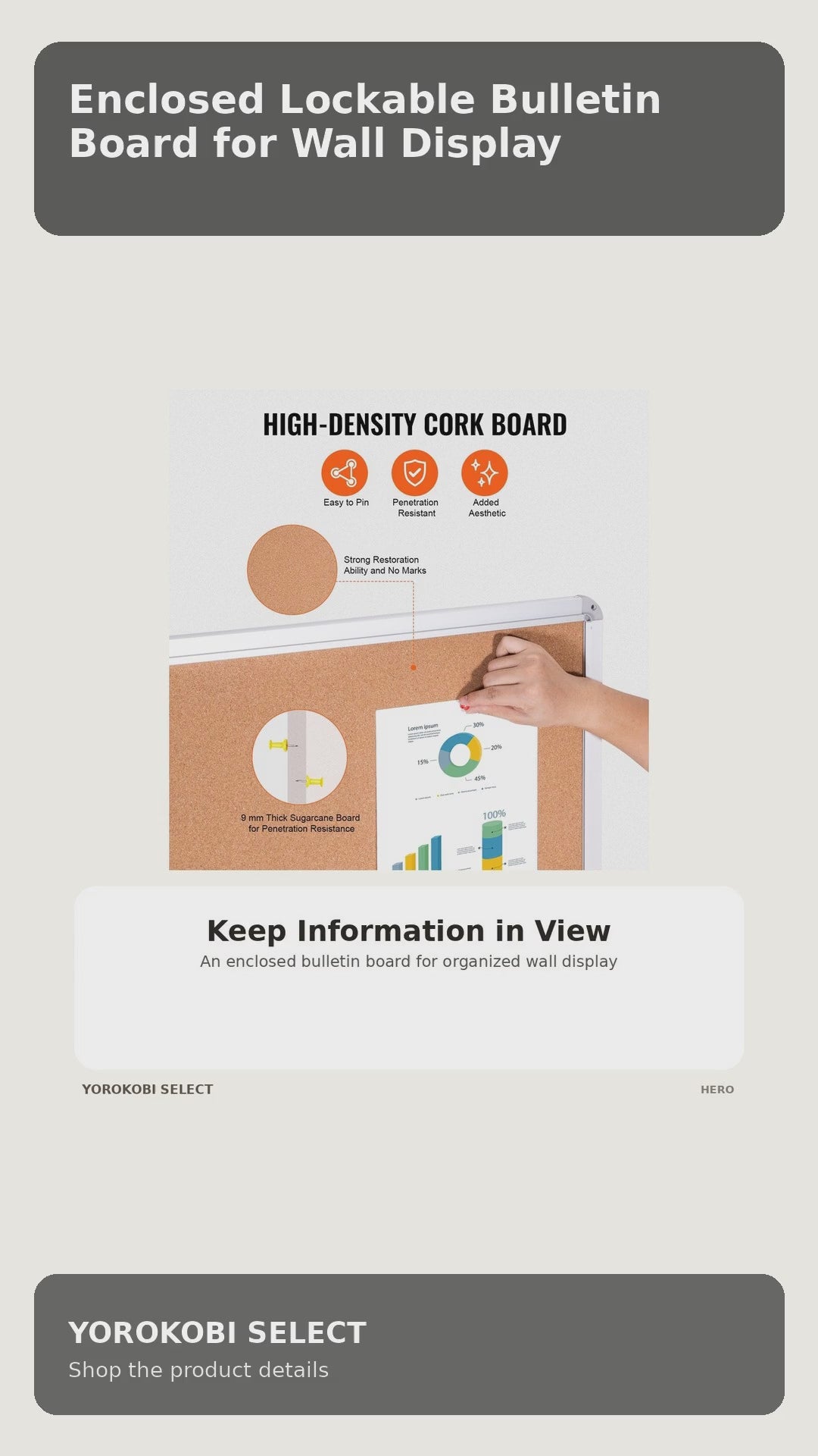 Enclosed Lockable Bulletin Board for Wall Display product video
