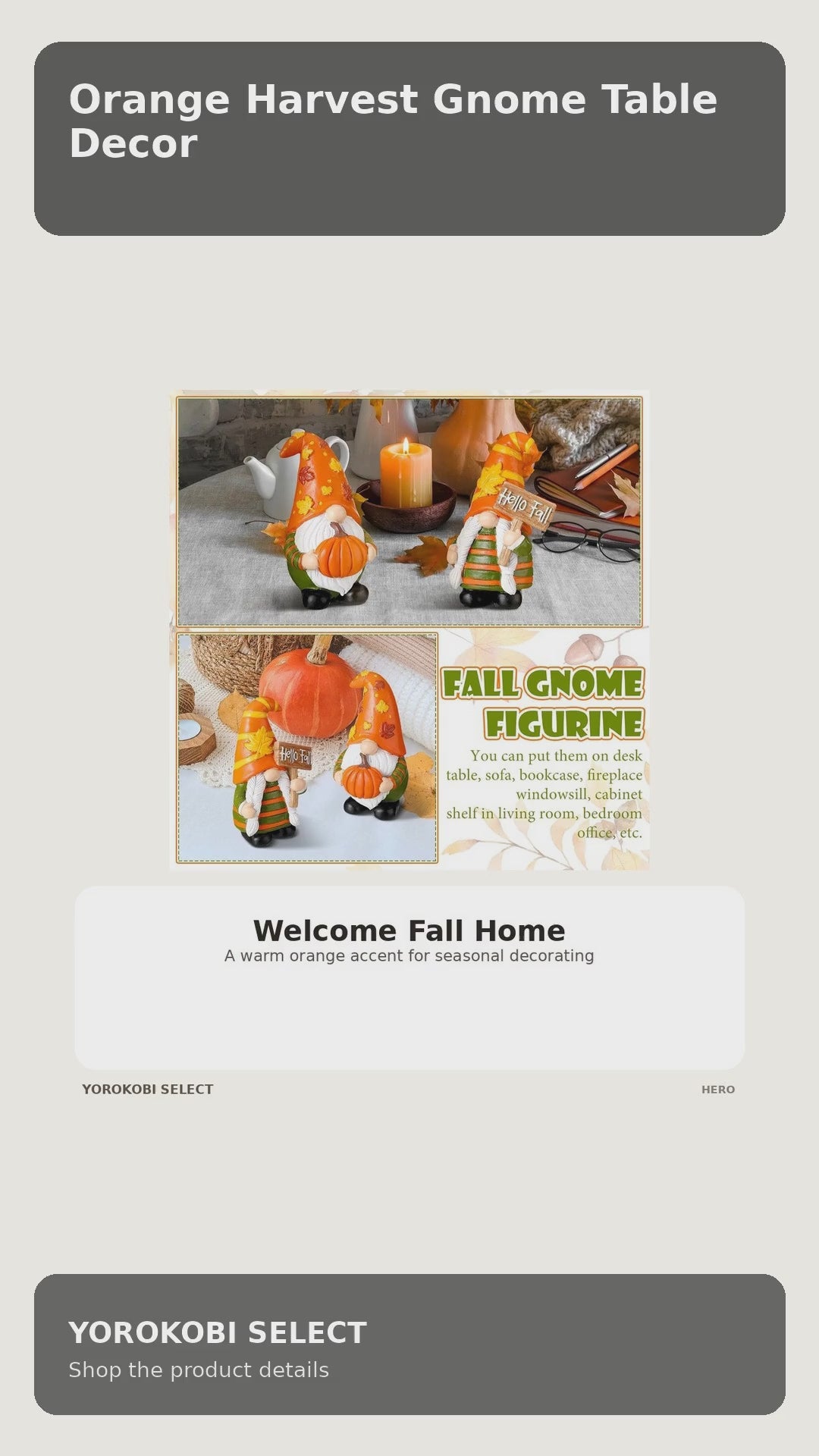 Orange Harvest Gnome Table Decor product video