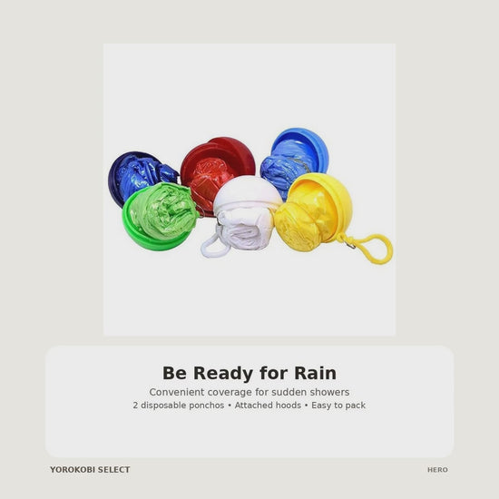 Disposable Plastic Rain Ponchos, 2-Pack with Hoods product video