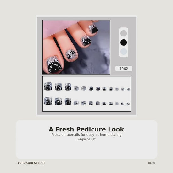 24-Piece Press-On Toenail Set product video