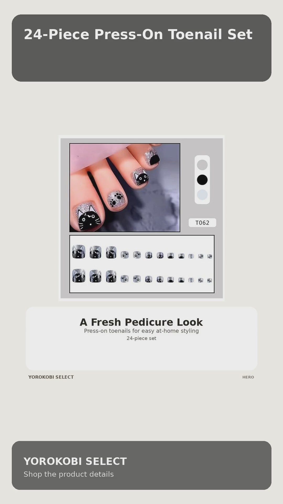 24-Piece Press-On Toenail Set product video