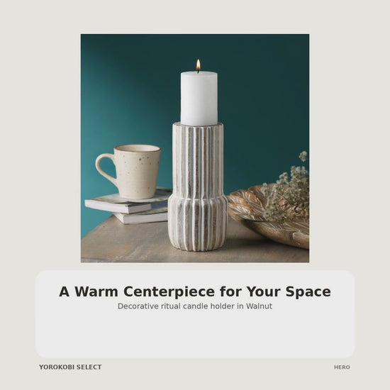 Decorative Ritual Candle Holder in Walnut product video