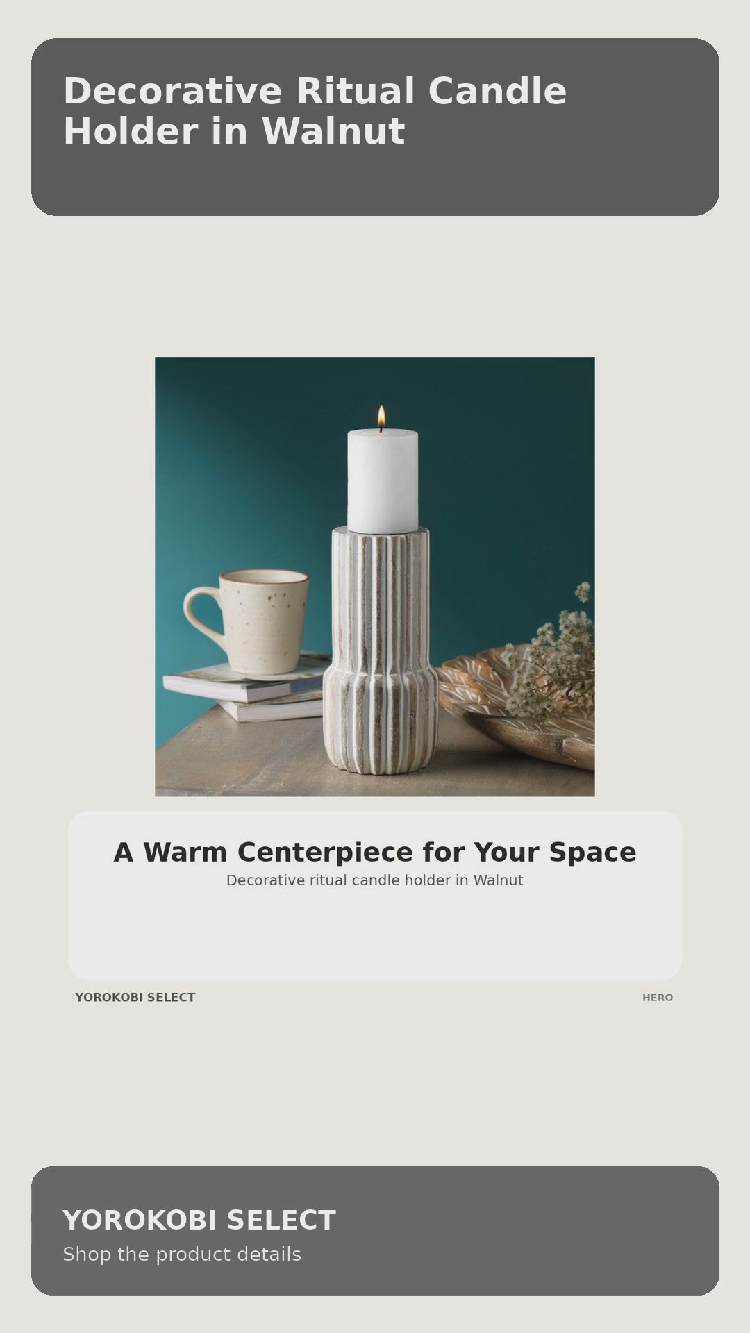 Decorative Ritual Candle Holder in Walnut product video