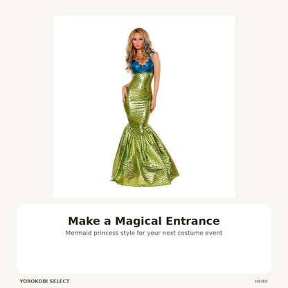 Mermaid Princess Halloween Costume Dress for Women, 2XL