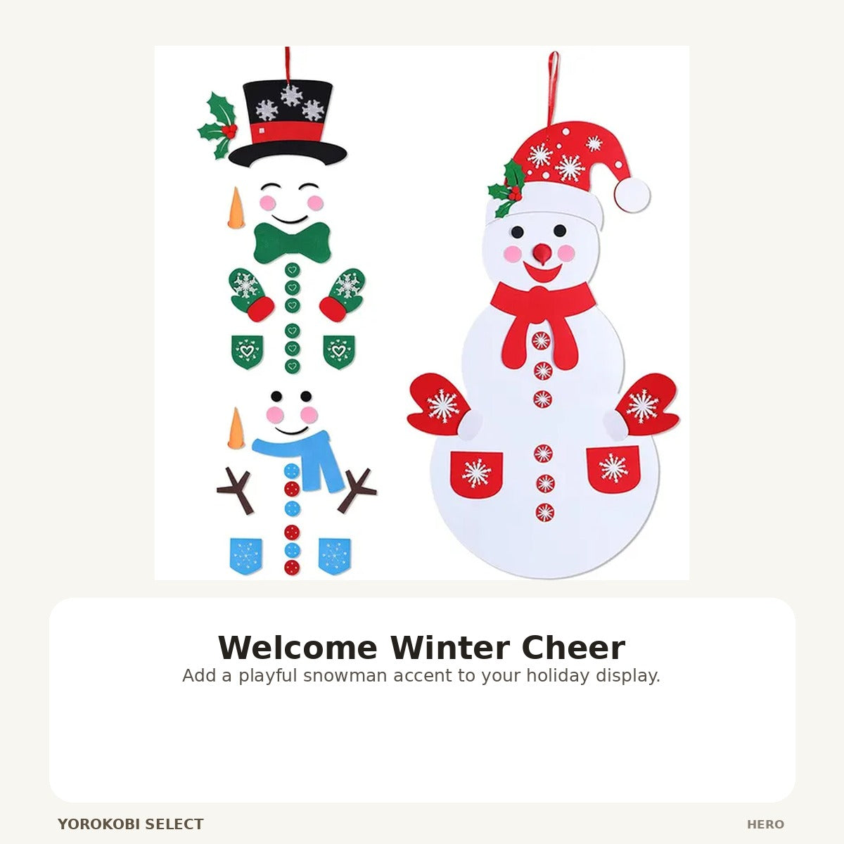 DIY Felt Snowman Christmas Hanging Porch Decorations