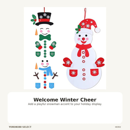DIY Felt Snowman Christmas Hanging Porch Decorations