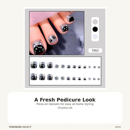 24-Piece Press-On Toenail Set