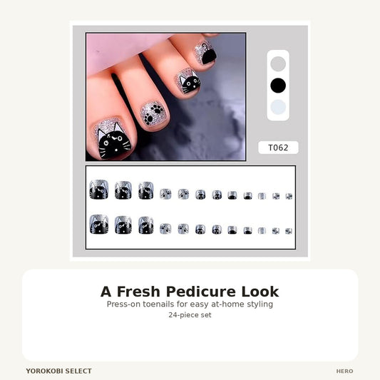 24-Piece Press-On Toenail Set