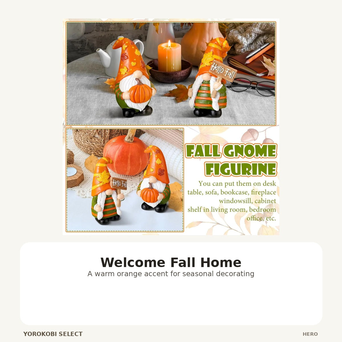 Orange Harvest Gnome Table Decor