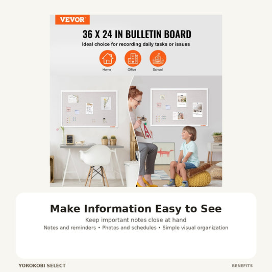 White Bulletin Board with Linen Surface image 2