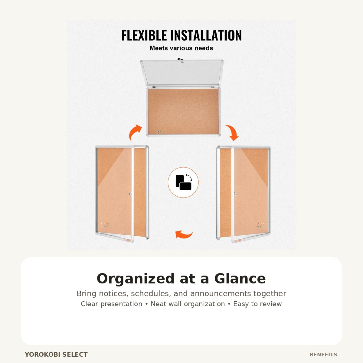 Enclosed Lockable Bulletin Board for Wall Display image 2