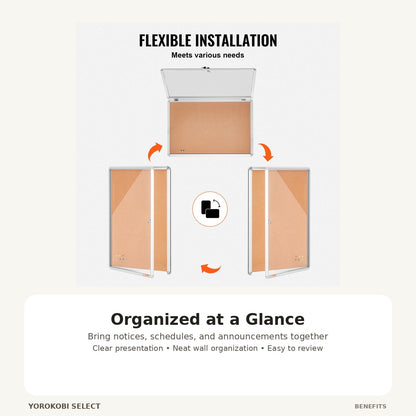 Enclosed Lockable Bulletin Board for Wall Display image 2