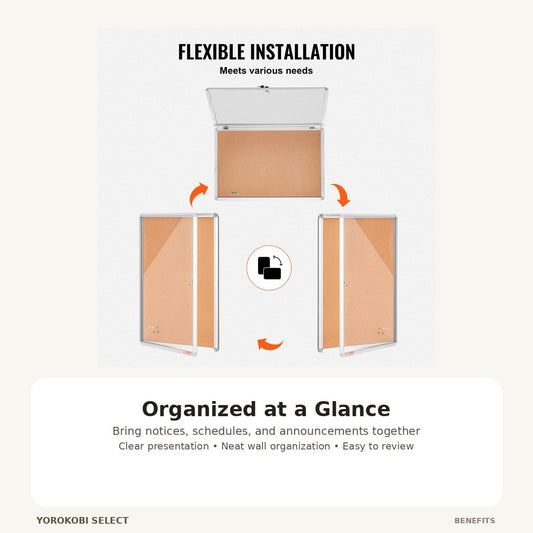 Enclosed Lockable Bulletin Board for Wall Display image 2