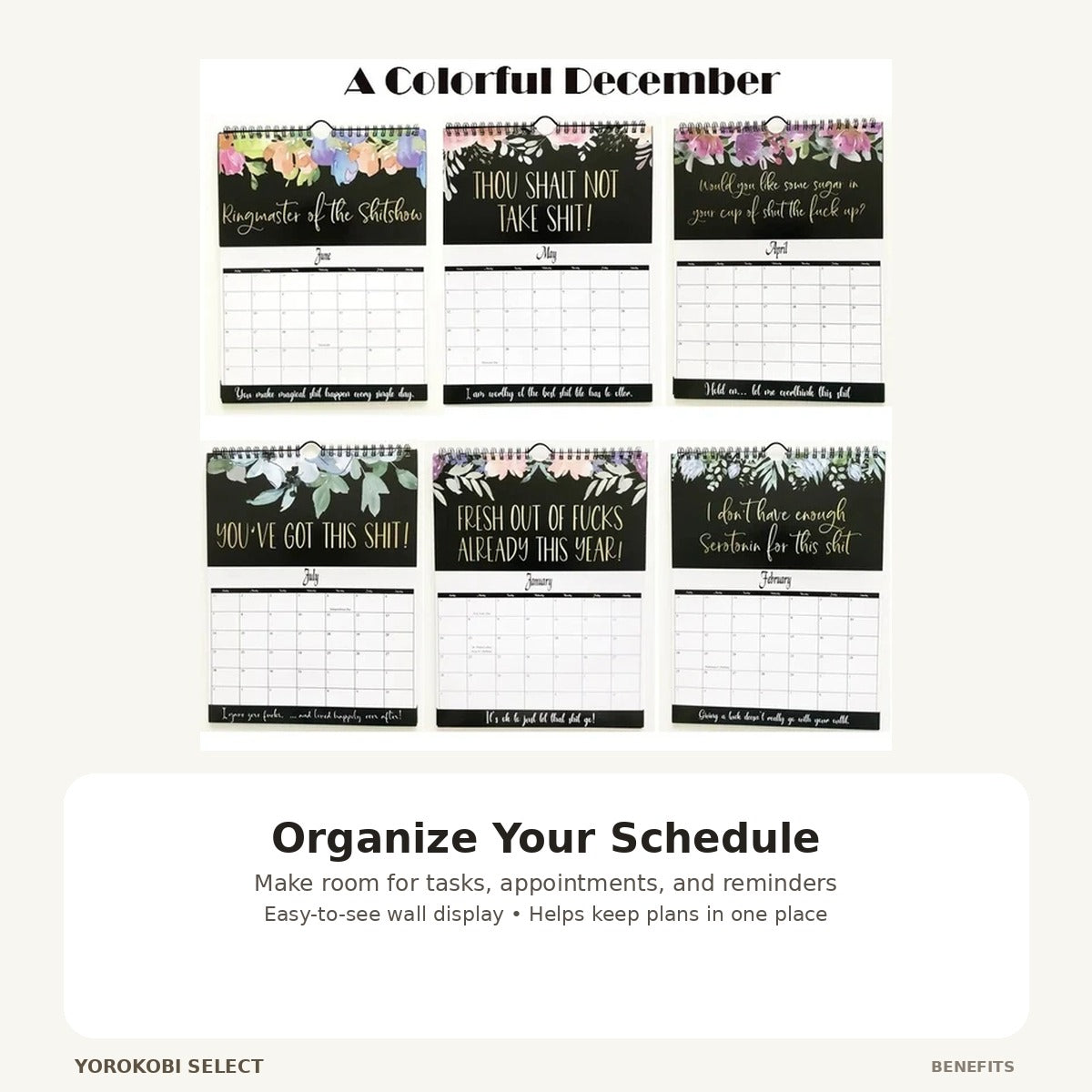 Black Wall Calendar and Weekly Planner image 2