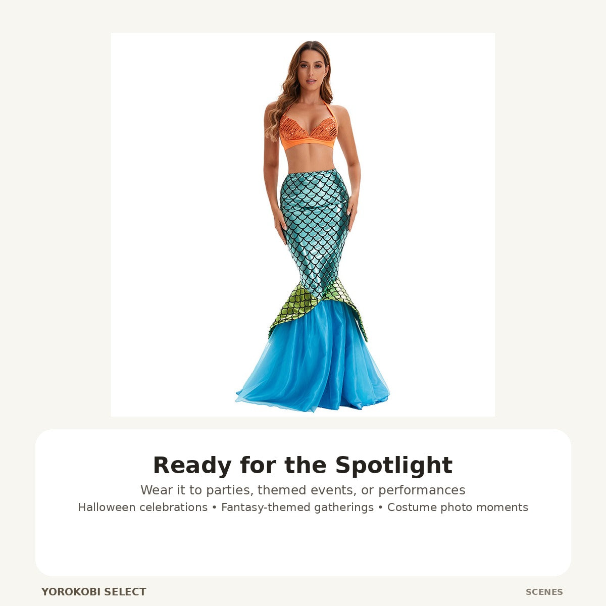 Mermaid Princess Halloween Costume Dress for Women, 2XL image 3