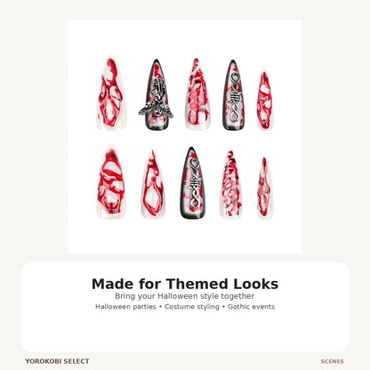 Extra-Long Gothic Teardrop Press-On Nails image 3