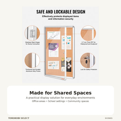 Enclosed Lockable Bulletin Board for Wall Display image 3