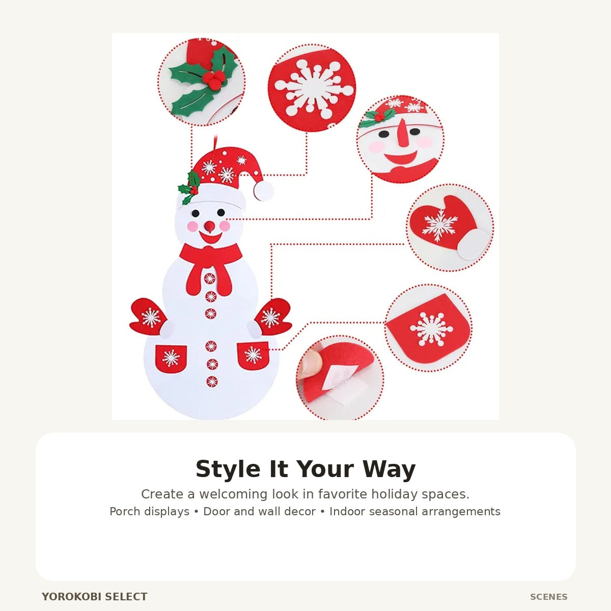 DIY Felt Snowman Christmas Hanging Porch Decorations image 3