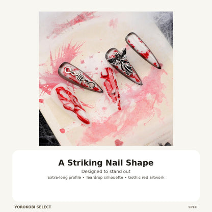 Extra-Long Gothic Teardrop Press-On Nails image 4