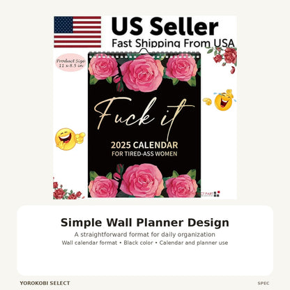 Black Wall Calendar and Weekly Planner image 4
