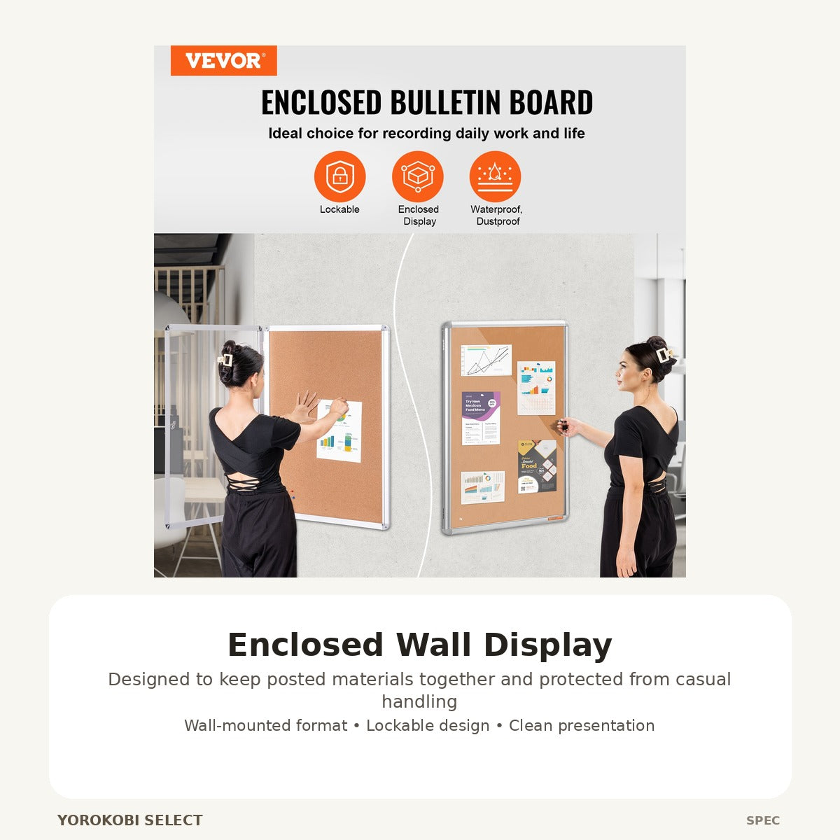Enclosed Lockable Bulletin Board for Wall Display image 4