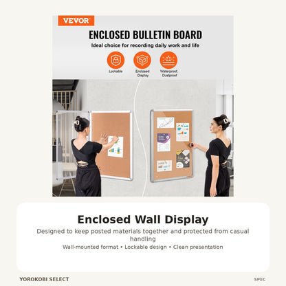 Enclosed Lockable Bulletin Board for Wall Display image 4