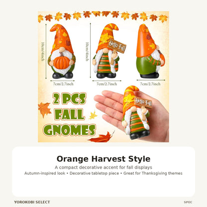 Orange Harvest Gnome Table Decor image 4