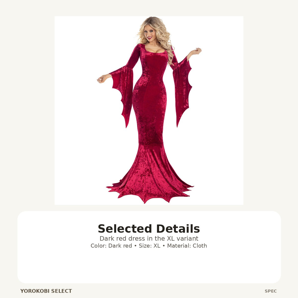 Women's Dark Red Halloween Witch Costume Dress - XL image 4