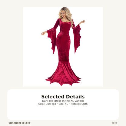 Women's Dark Red Halloween Witch Costume Dress - XL image 4