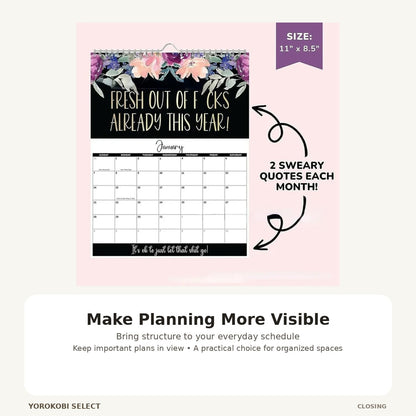 Black Wall Calendar and Weekly Planner image 5