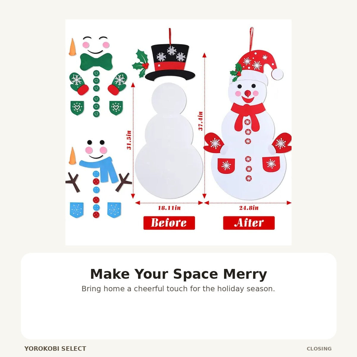 DIY Felt Snowman Christmas Hanging Porch Decorations image 5