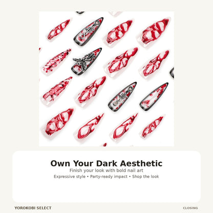 Extra-Long Gothic Teardrop Press-On Nails image 5