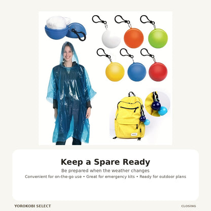 Disposable Plastic Rain Ponchos, 2-Pack with Hoods image 5