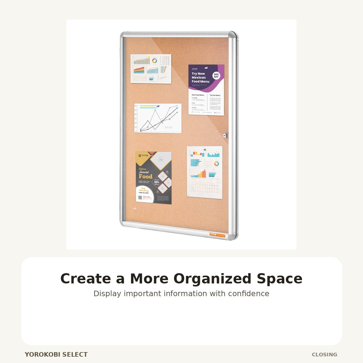 Enclosed Lockable Bulletin Board for Wall Display image 5