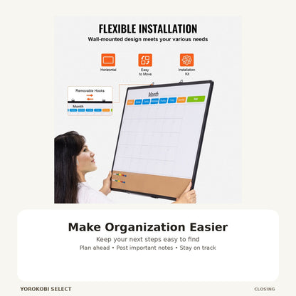 Monthly Calendar Whiteboard and Cork Bulletin Board - Black image 5
